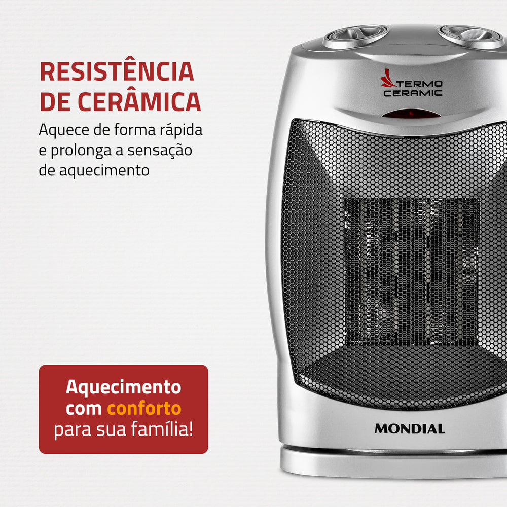 Aquecedor Portátil Mondial A-05 Cerâmica 2 Níveis Temperatura Aquecedor Portátil Mondial A-05 Cerâmica 2 Níveis Temperatura